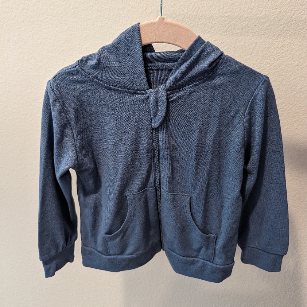 Kyte Baby- Bamboo Jersey Hooded Jacket in Steel 12-18 months NWT